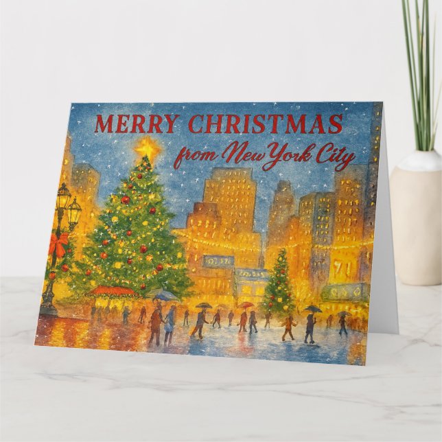 Tarjeta Feliz Navidad desde Nueva York (Anverso)