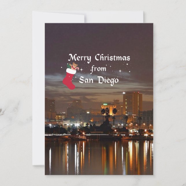 Tarjeta Feliz Navidad desde San Diego (Anverso)