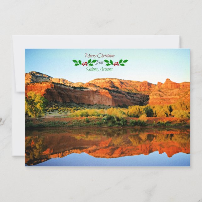 Tarjeta Feliz Navidad desde Sedona, Arizona (Anverso)