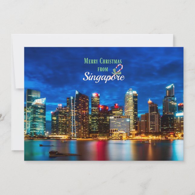 Tarjeta Feliz Navidad desde Singapur (Anverso)