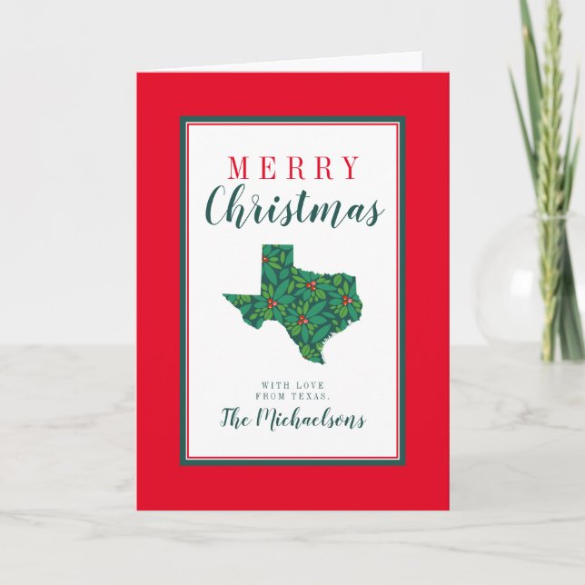 Tarjeta Feliz Navidad desde Texas (Anverso)