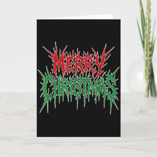 Tarjeta Feliz Navidad Divertida Banda de Rock Heavy Metal 