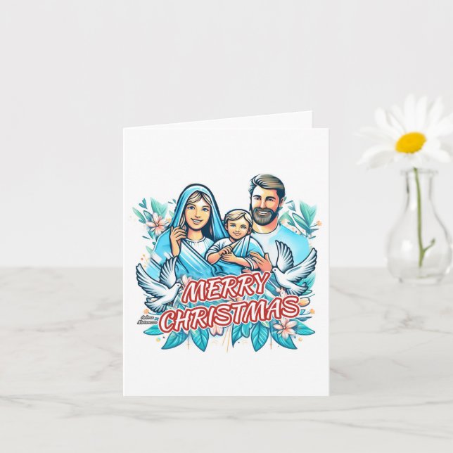 Tarjeta Feliz Navidad doblado (Planta pequeña)