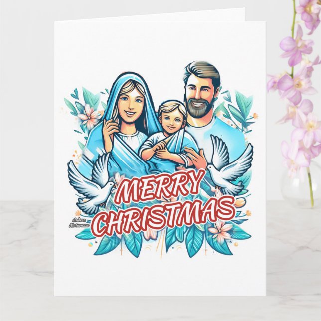 Tarjeta Feliz Navidad doblado (Orquídea)