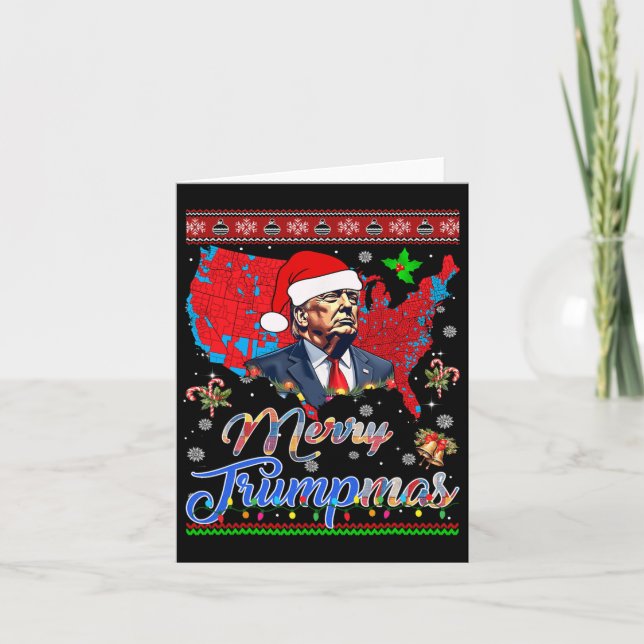 Tarjeta Feliz Navidad Donald Trump Santa Familia Navidad (Anverso)