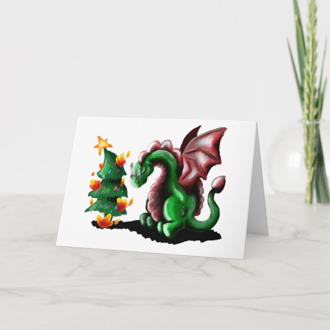 Tarjeta Feliz Navidad Dragón (Anverso)