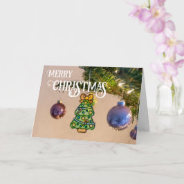 Tarjeta Feliz Navidad elegantes bolas de árbol de Navidad