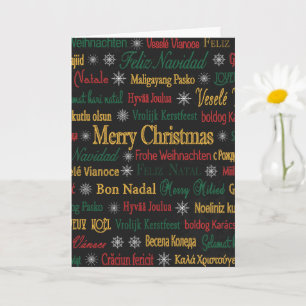 Tarjeta Feliz Navidad en diferentes idiomas   