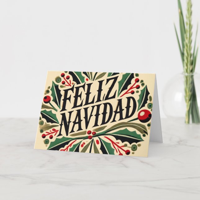 Tarjeta Feliz Navidad en español (Anverso)