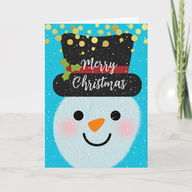 Tarjeta Feliz navidad en invierno (Anverso)