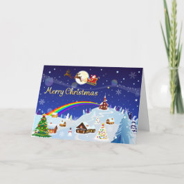 Tarjeta Feliz Navidad en plena luna