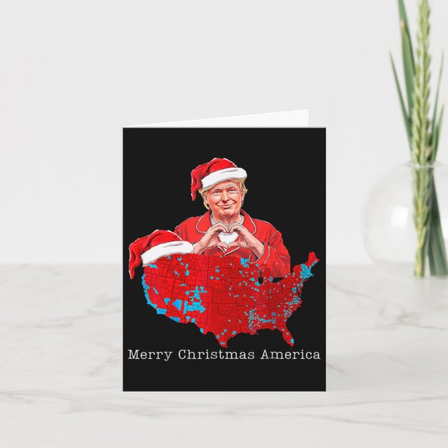 Tarjeta Feliz Navidad Estados Unidos Donald Trump Nochebue (Anverso)