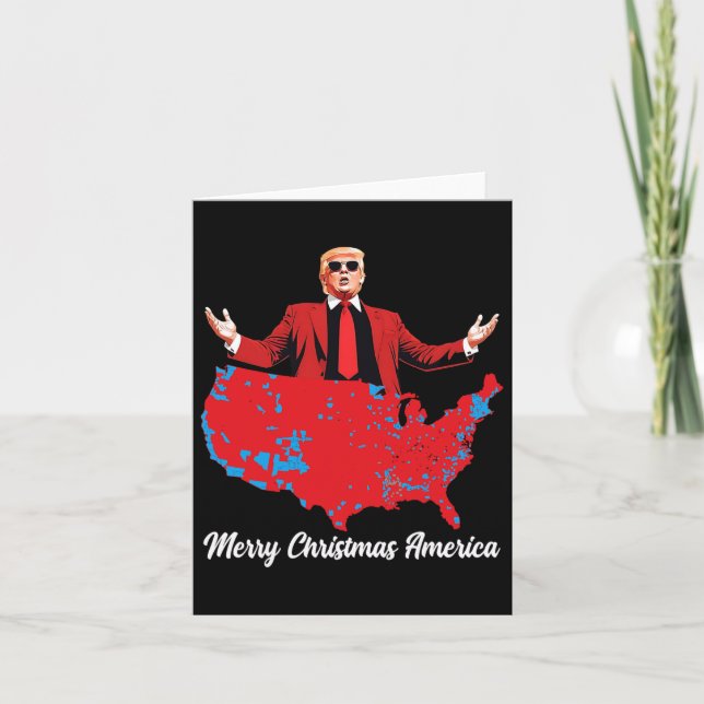 Tarjeta Feliz Navidad Estados Unidos Donald Trump Nochebue (Anverso)