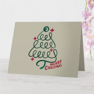 Tarjeta Feliz Navidad Estetoscopio CNA Trabajador Médico