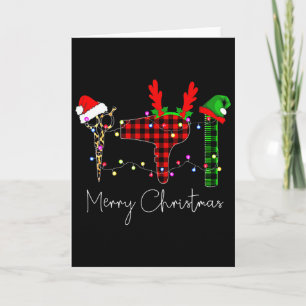 Tarjeta Feliz Navidad Estilista Divertida Herramienta Pelu