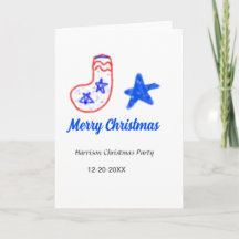 Feliz Navidad estrella azul calcetines rojos nombr