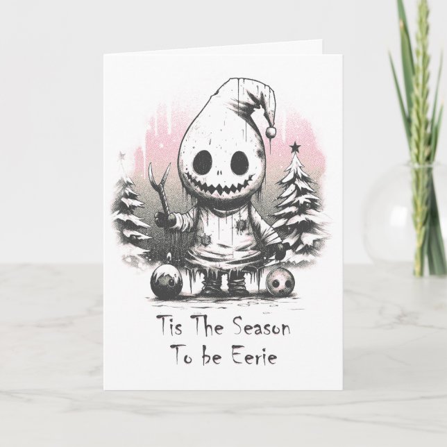 Tarjeta Feliz Navidad Fantasma gótica (Anverso)