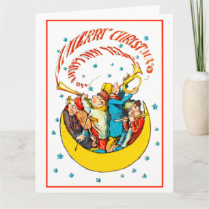 Tarjeta Feliz Navidad Feliz Año Nuevo en la Luna