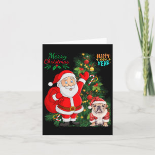 Tarjeta Feliz Navidad Feliz Año Nuevo Papá Noel Inglés