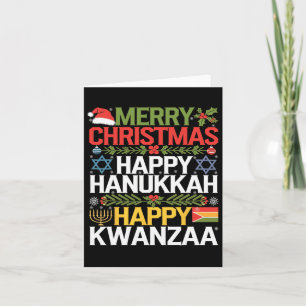 Tarjeta Feliz Navidad Feliz Hanukkah Feliz Kwanzaa 18