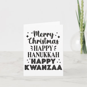 Tarjeta Feliz Navidad Feliz Hanukkah Feliz Kwanzaa 5
