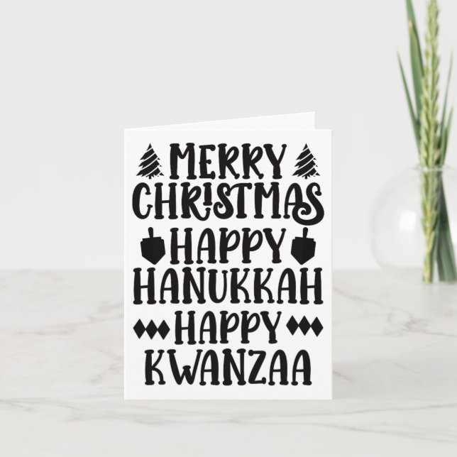 Tarjeta Feliz Navidad Feliz Hanukkah Feliz Kwanzaa 6 (Anverso)