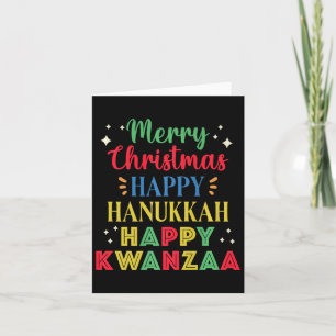 Tarjeta Feliz Navidad Feliz Hanukkah Feliz Kwanzaa 9