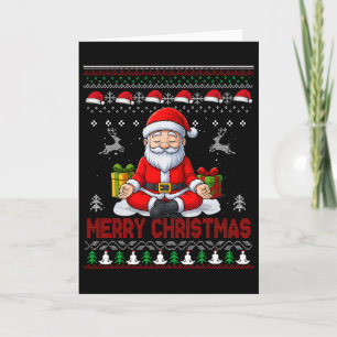 Tarjeta Feliz Navidad Feo Yoga Santa Claus Namasleigh N