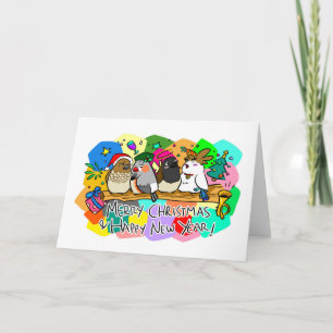 Tarjeta Feliz Navidad Finches