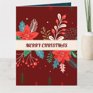 Tarjeta Feliz Navidad Floral