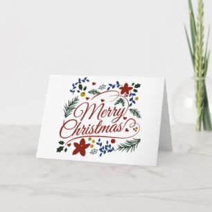Tarjeta Feliz Navidad floral