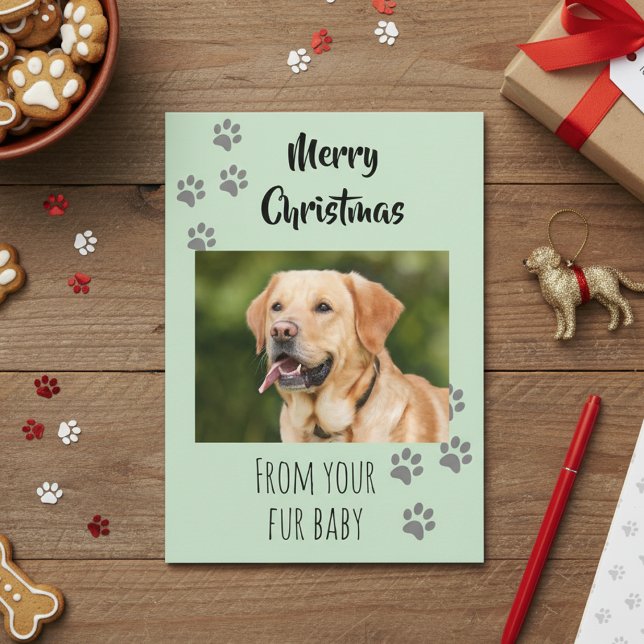 Tarjeta Feliz Navidad Foto Perro Gato Mascota Fur Baby (Subido por el creador)