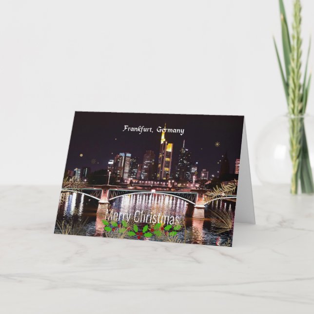 Tarjeta Feliz Navidad, Frankfurt, Alemania (Anverso)