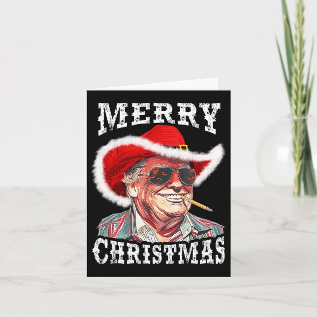 Tarjeta Feliz Navidad Funny Trump (Anverso)