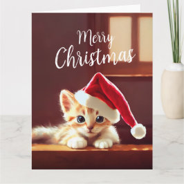 Tarjeta Feliz Navidad Gatito