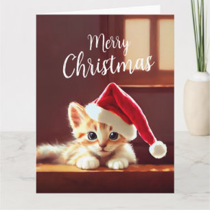 Tarjeta Feliz Navidad Gatito