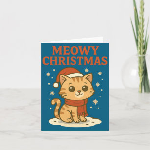 Tarjeta Feliz Navidad Gato Amante Juego Manga Larga