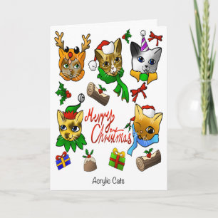 Tarjeta Feliz Navidad Gatos