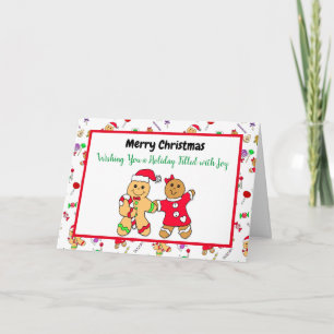 Tarjeta Feliz Navidad Gingerbread Man Holiday Receta