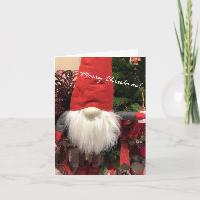 Tarjeta Feliz Navidad Gnome Joy and Magic Holiday Card (Anverso)