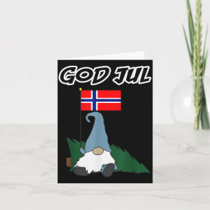 Tarjeta Feliz Navidad Gnome Noruego God Jul Camiseta Norue