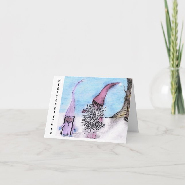 Tarjeta Feliz Navidad Gnomes (Anverso)
