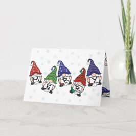 Tarjeta Feliz Navidad Gnomes dispersos