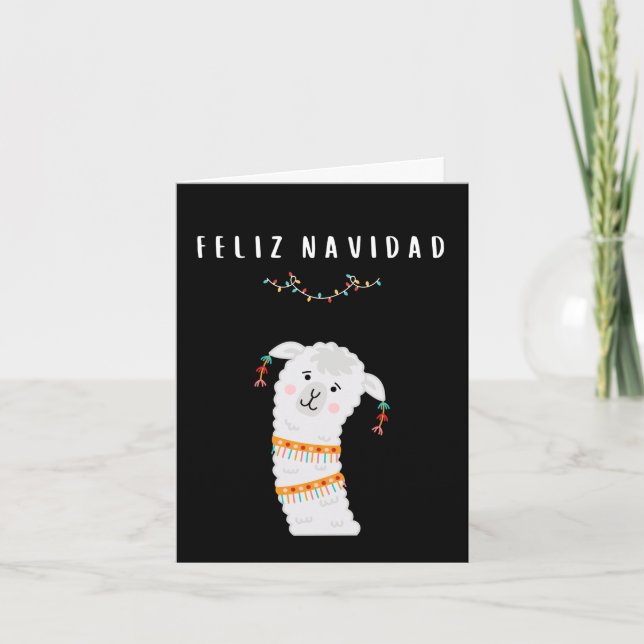 Tarjeta Feliz Navidad graciosa llama a Navidades españoles (Anverso)