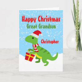 Tarjeta Feliz Navidad Gran Abuela Dinosaur T Rex