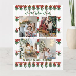 Tarjeta Feliz Navidad Green Holiday Card 4 Collage de foto