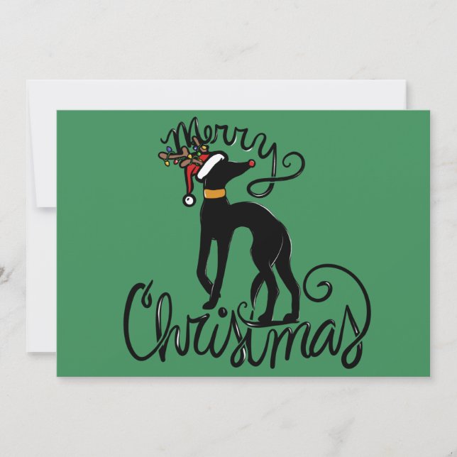 Tarjeta Feliz Navidad Greyhound (Anverso)