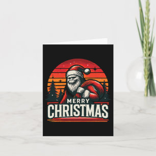Tarjeta ¡Feliz Navidad Guay Santa Bigfoot Ho! ¡Ho! ¡Ho!