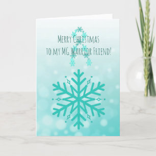 Tarjeta Feliz Navidad Guerrero de Miastenia Gravis de las