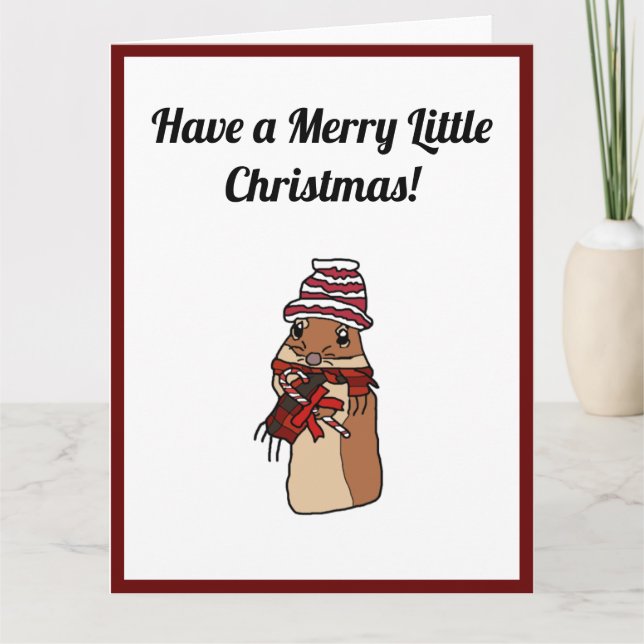 Tarjeta Feliz Navidad Hamster Gerbil Personalizado Mascota (Anverso)